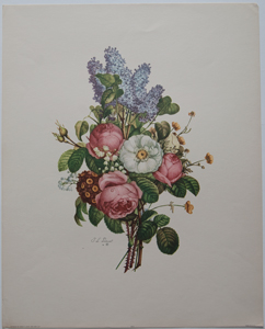 Vintage Prevost floral prints, roses, lilacs, poppy, Sidney Z Luca